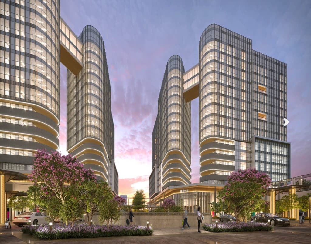 Fairfox EON commercial towers in Sector 140A, Noida — architectural rendering